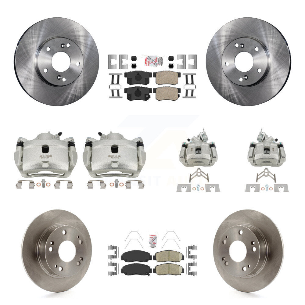 Front Rear Disc Brake Caliper Rotors And Ceramic Pads Kit (10Pc) For Honda Accord KC8-103070N
