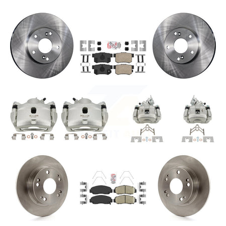 Front Rear Disc Brake Caliper Rotors And Ceramic Pads Kit (10Pc) For Honda Accord KC8-103070N