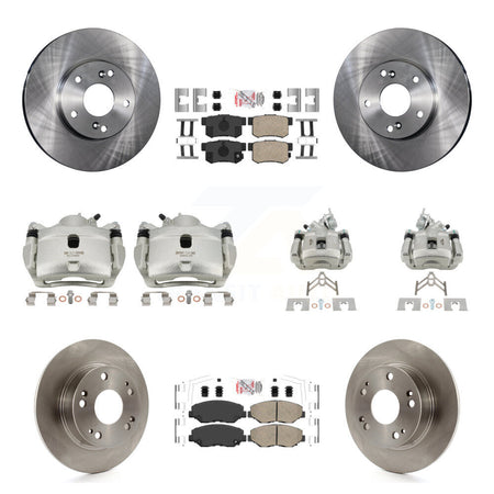 Front Rear Disc Brake Caliper Rotors And Ceramic Pads Kit (10Pc) For Honda Accord KC8-103072N