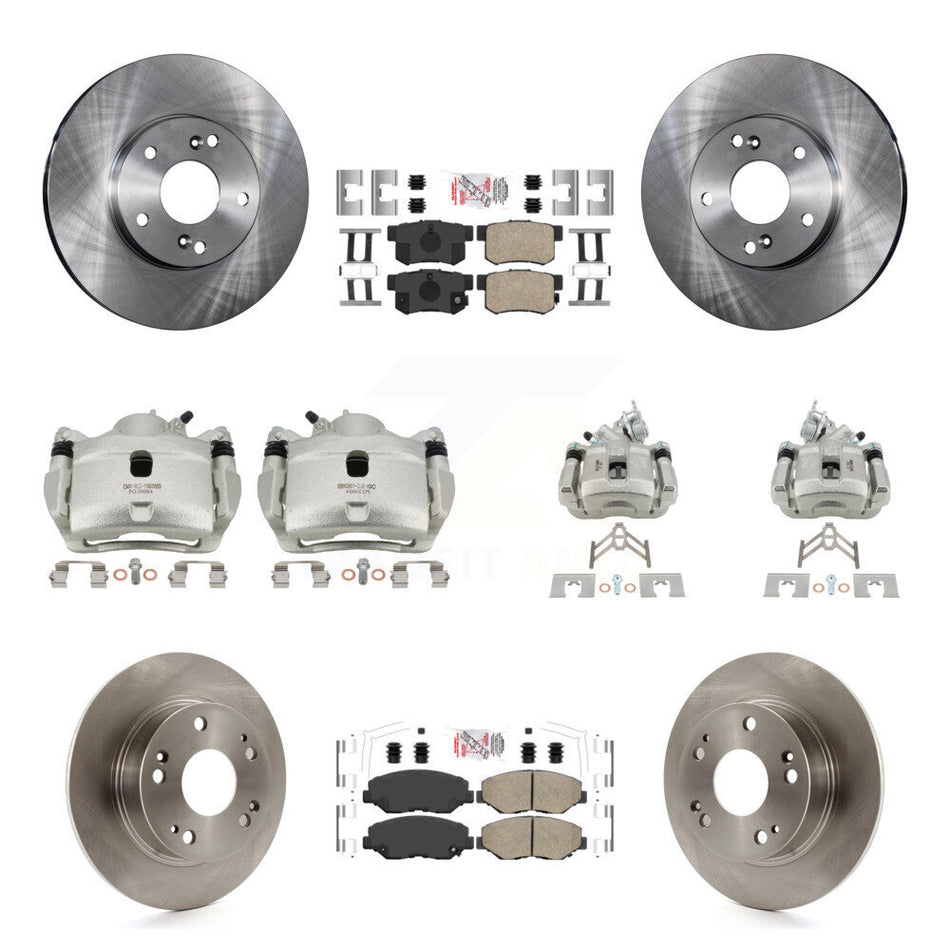 Front Rear Disc Brake Caliper Rotors And Ceramic Pads Kit (10Pc) For Honda Accord KC8-103072N