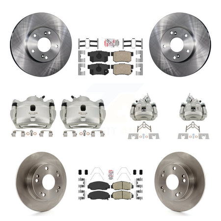 Front Rear Disc Brake Caliper Rotors And Ceramic Pads Kit (10Pc) For Honda Accord KC8-103075N