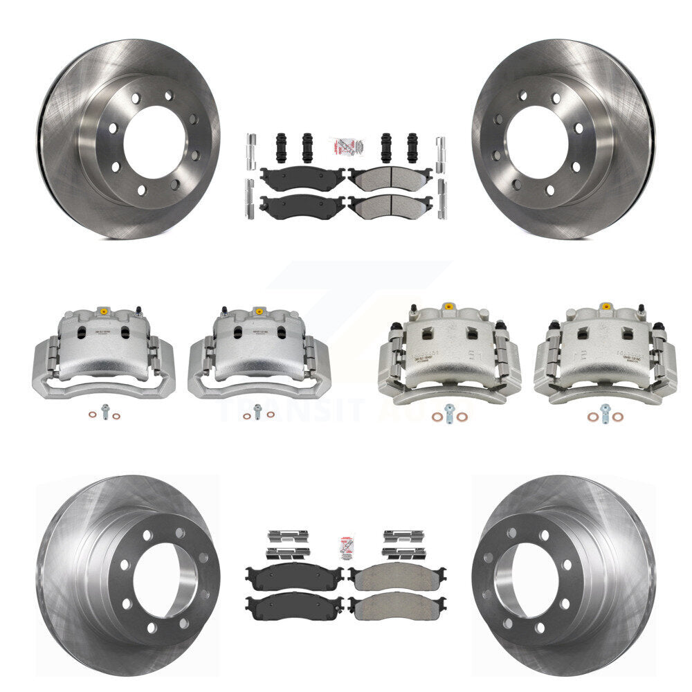 Front Rear Disc Brake Caliper Rotors And Semi-Metallic Pad Kit (10Pc) For Dodge Ram 3500 KC8-103079N