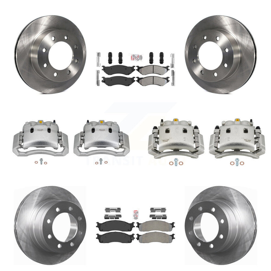 Front Rear Disc Brake Caliper Rotors And Semi-Metallic Pad Kit (10Pc) For Dodge Ram 3500 KC8-103079N