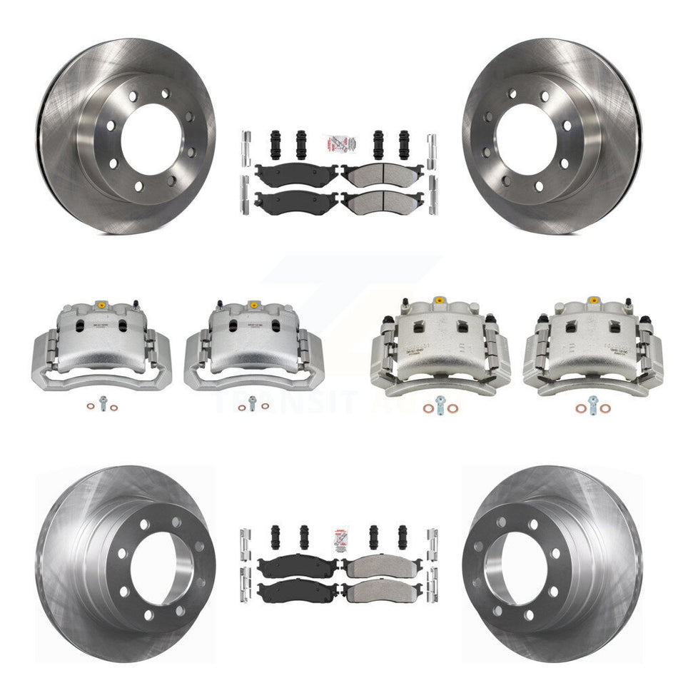 Front Rear Disc Brake Caliper Rotors And Semi-Metallic Pad Kit (10Pc) For Dodge Ram 3500 KC8-103080N
