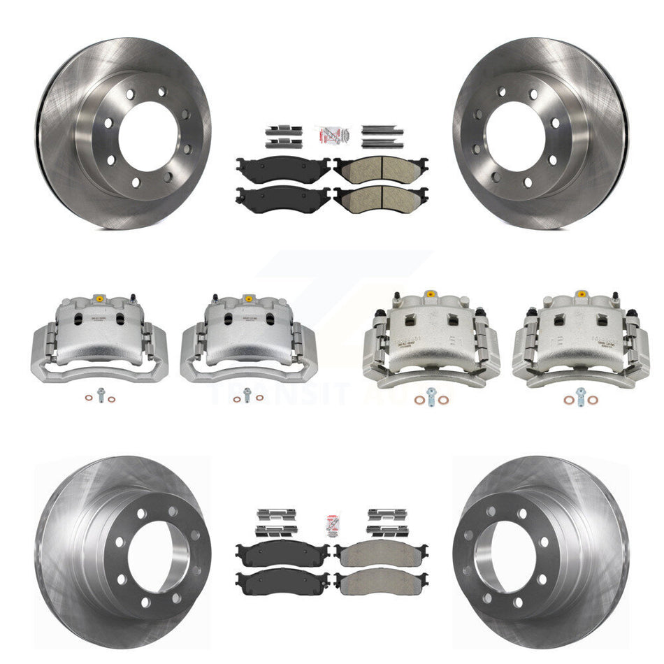 Front Rear Disc Brake Caliper Rotors And Semi-Metallic Pad Kit (10Pc) For Dodge Ram 3500 KC8-103081N