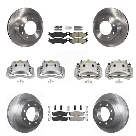 Front Rear Disc Brake Caliper Rotors And Semi-Metallic Pad Kit (10Pc) For Dodge Ram 3500 KC8-103082N