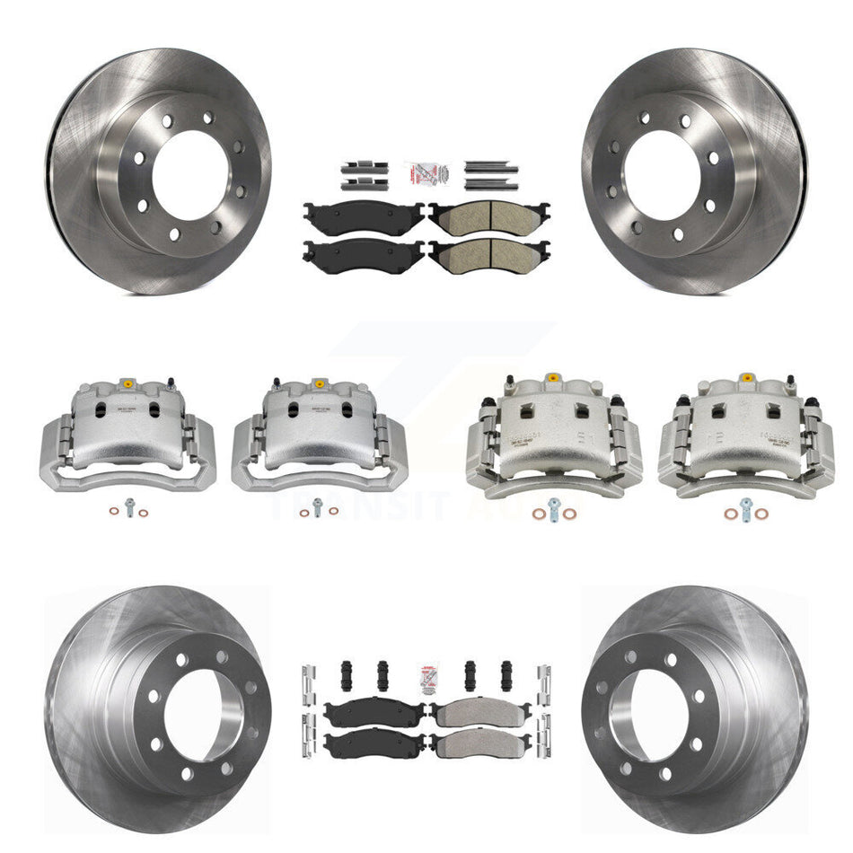 Front Rear Disc Brake Caliper Rotors And Semi-Metallic Pad Kit (10Pc) For Dodge Ram 3500 KC8-103082N