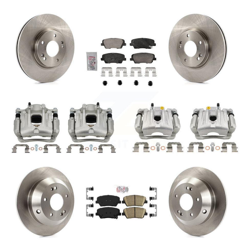 Front Rear Brake Caliper Rotor & Ceramic Pad Kit (10Pc) For Hyundai Santa Fe Kia Sorento KC8-103091N