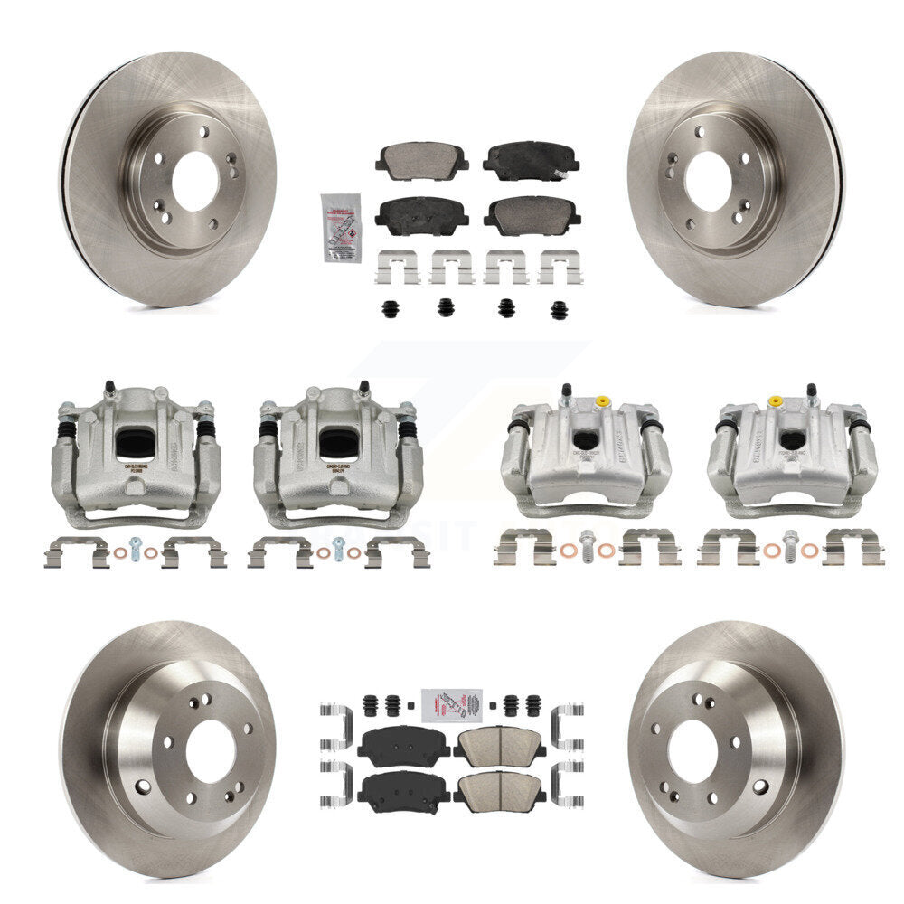 Front Rear Brake Caliper Rotor & Ceramic Pad Kit (10Pc) For Hyundai Santa Fe Kia Sorento KC8-103092N