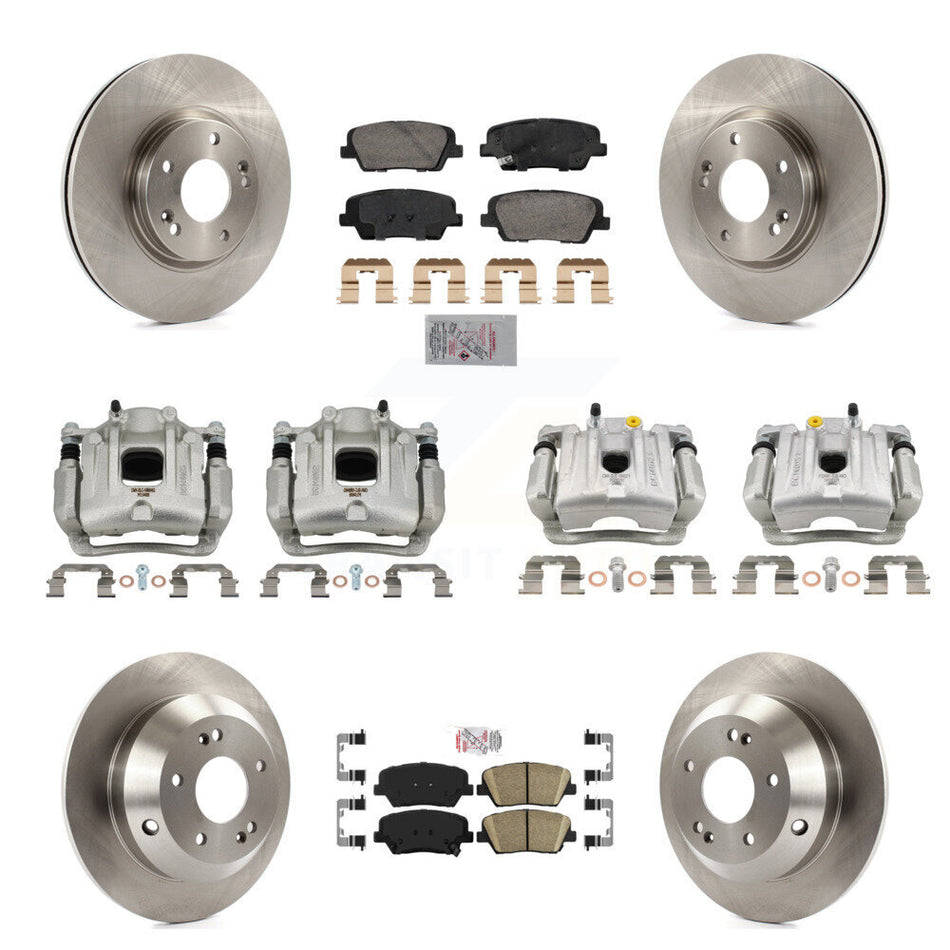 Front Rear Brake Caliper Rotor & Ceramic Pad Kit (10Pc) For Hyundai Santa Fe Kia Sorento KC8-103095N