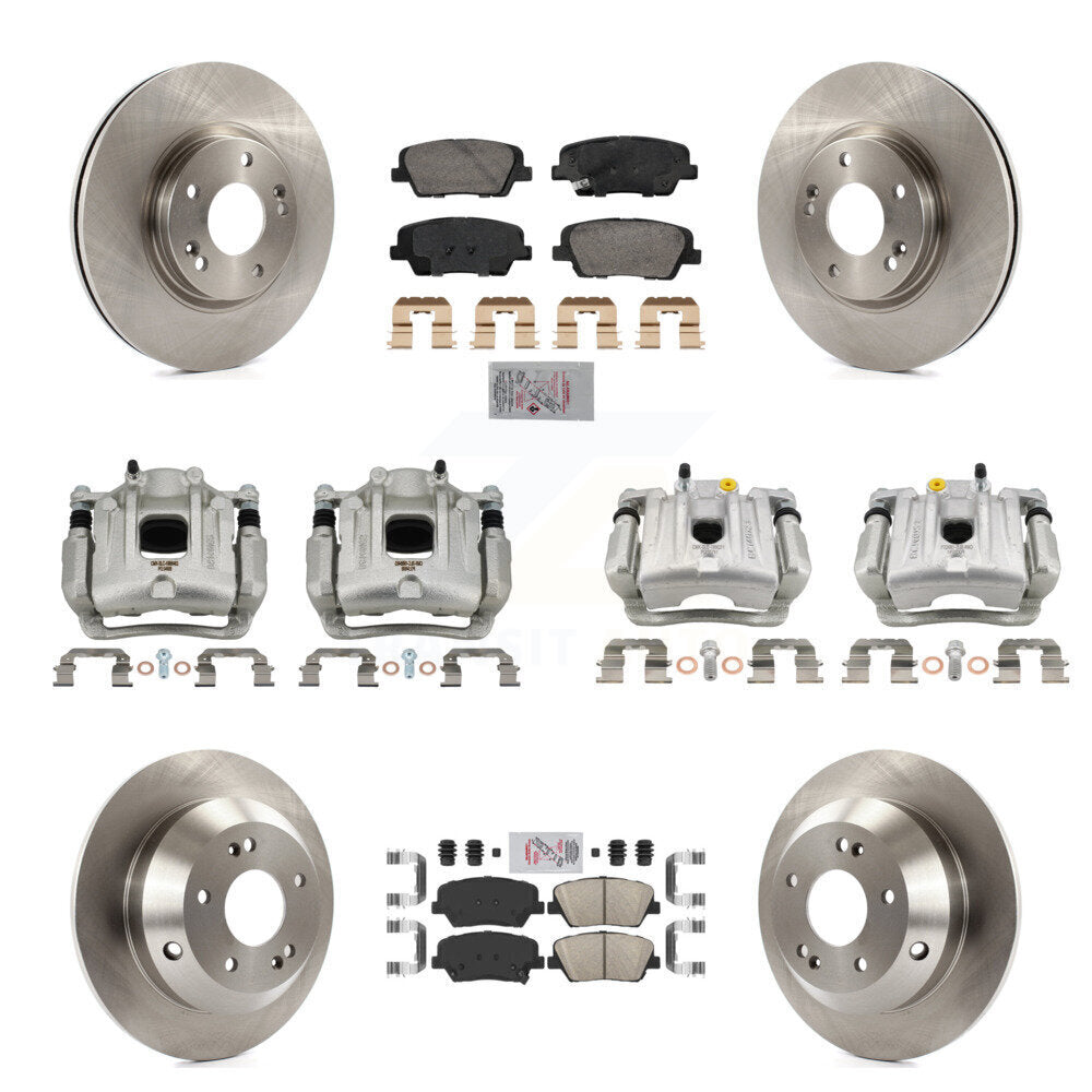 Front Rear Brake Caliper Rotor & Ceramic Pad Kit (10Pc) For Hyundai Santa Fe Kia Sorento KC8-103096N