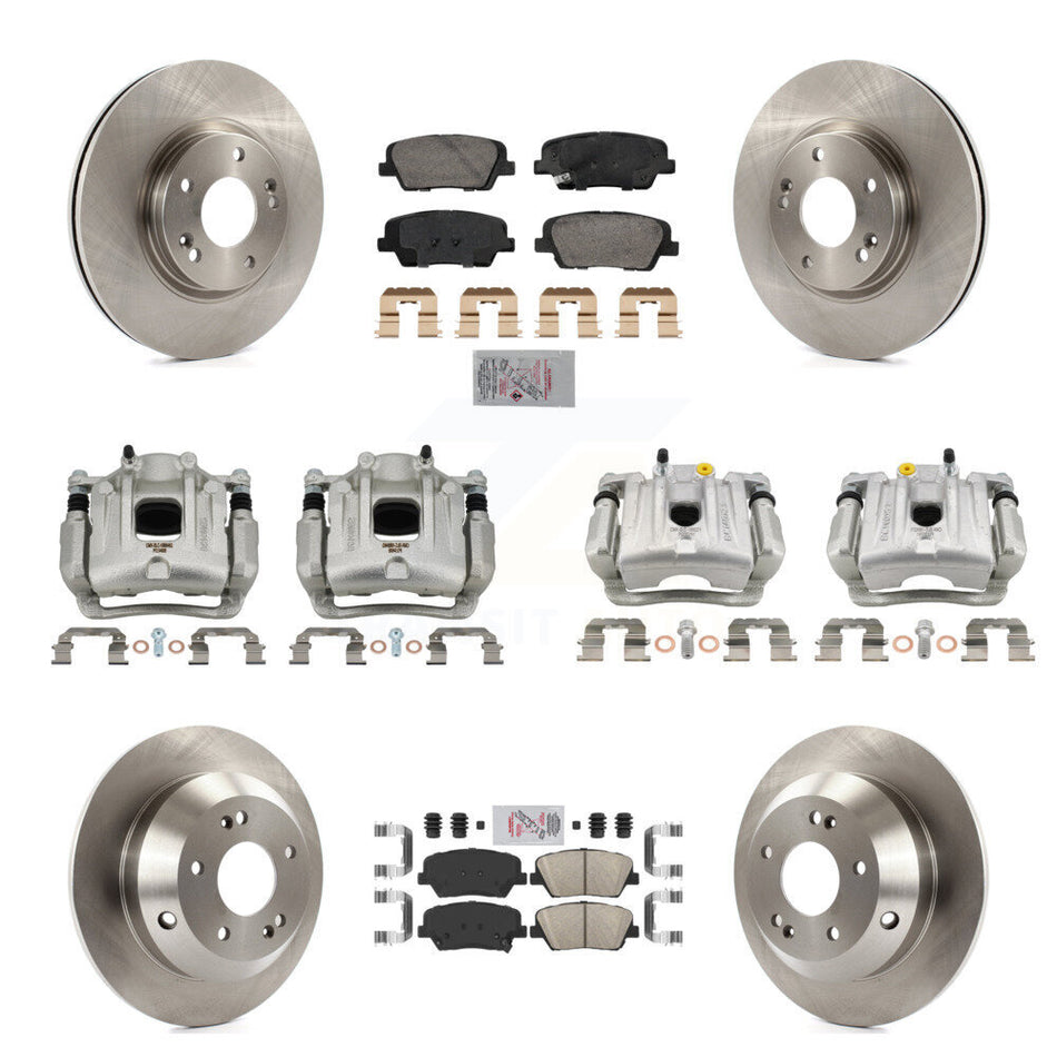 Front Rear Brake Caliper Rotor & Ceramic Pad Kit (10Pc) For Hyundai Santa Fe Kia Sorento KC8-103096N