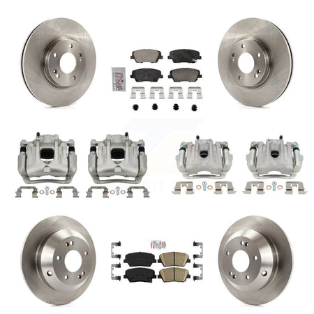 Front Rear Brake Caliper Rotor & Ceramic Pad Kit (10Pc) For Hyundai Santa Fe Kia Sorento KC8-103099N