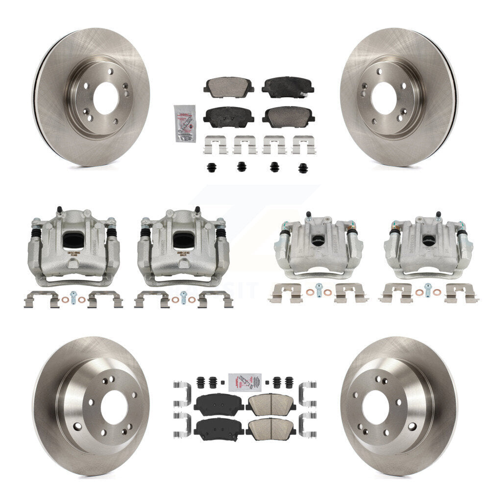 Front Rear Brake Caliper Rotor & Ceramic Pad Kit (10Pc) For Hyundai Santa Fe Kia Sorento KC8-103100N