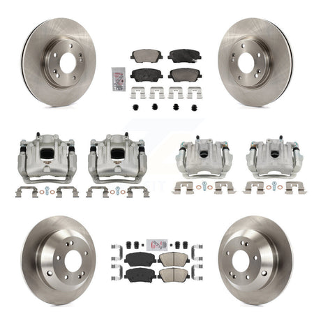 Front Rear Brake Caliper Rotor & Ceramic Pad Kit (10Pc) For Hyundai Santa Fe Kia Sorento KC8-103100N