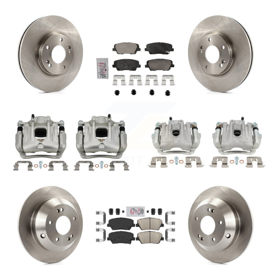 Front Rear Brake Caliper Rotor & Ceramic Pad Kit (10Pc) For Hyundai Santa Fe Kia Sorento KC8-103100N