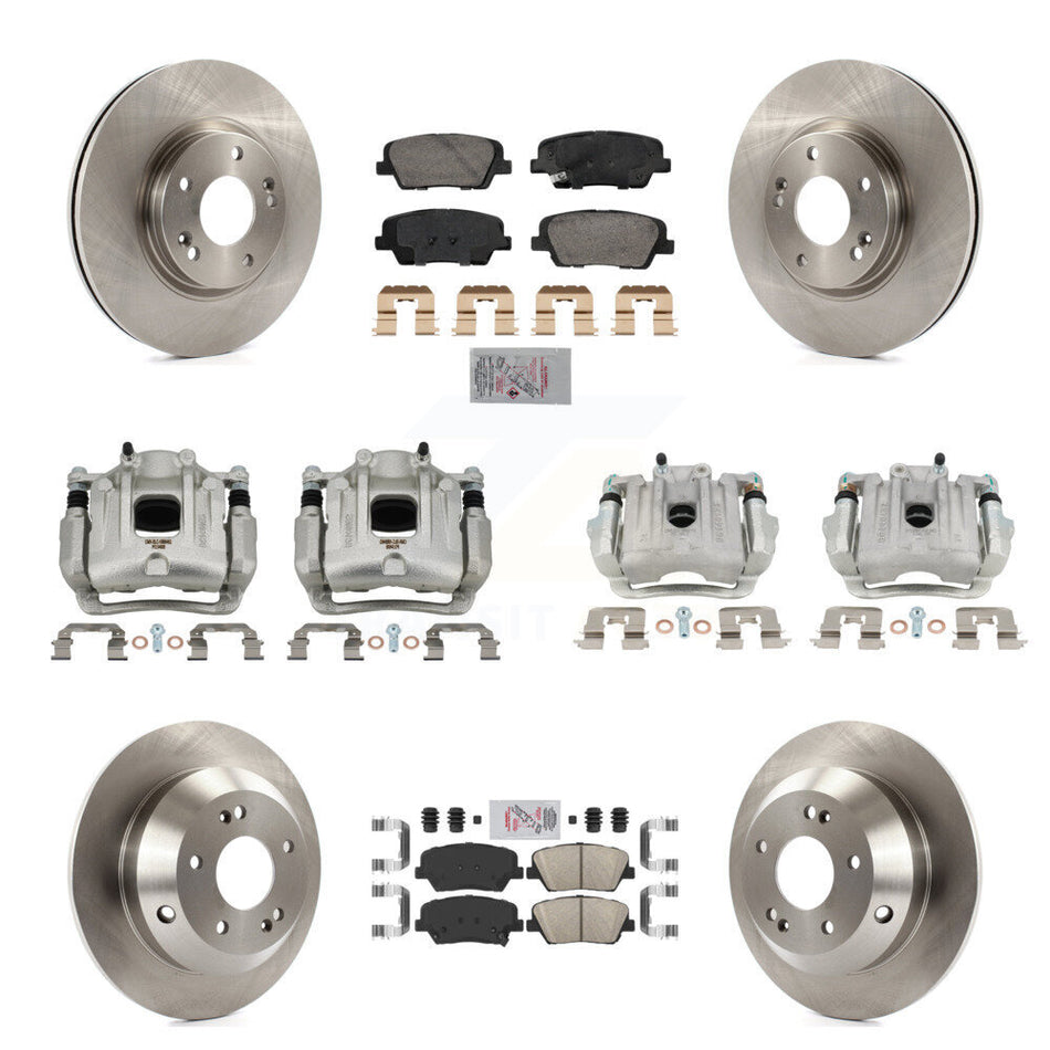 Front Rear Brake Caliper Rotor & Ceramic Pad Kit (10Pc) For Hyundai Santa Fe Kia Sorento KC8-103104N