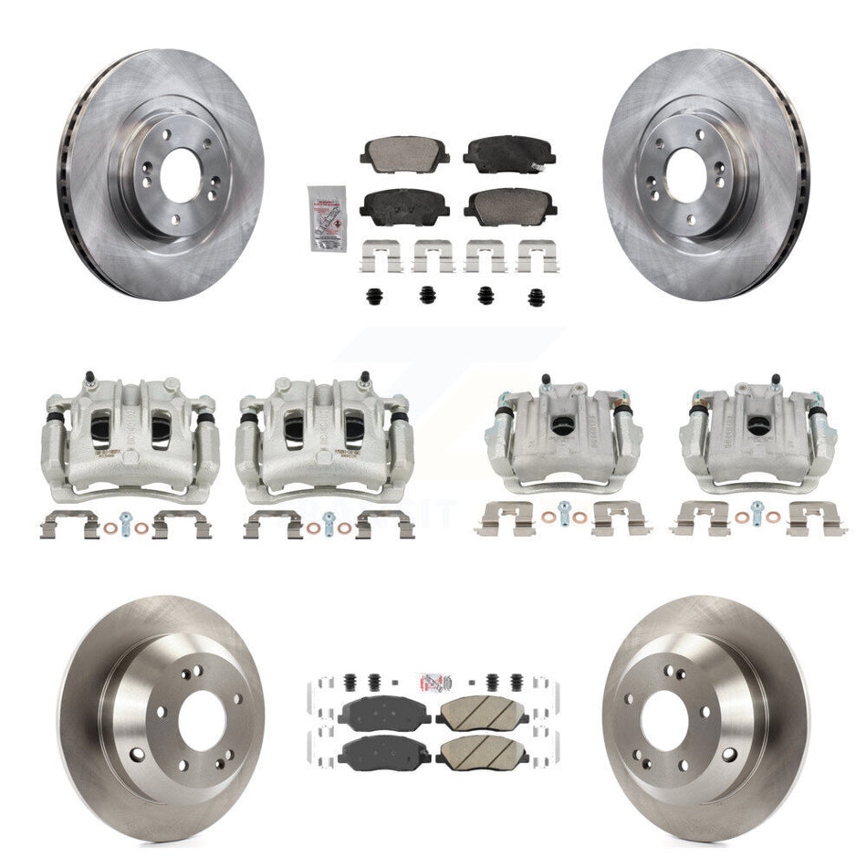 Front Rear Disc Brake Caliper Rotors Ceramic Pad Kit (10Pc) For Hyundai Santa Fe XL 3.3L KC8-103107N