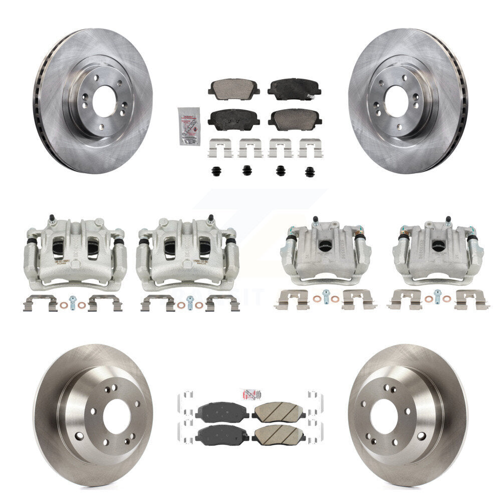 Front Rear Disc Brake Caliper Rotors Ceramic Pad Kit (10Pc) For Hyundai Santa Fe XL 3.3L KC8-103108N