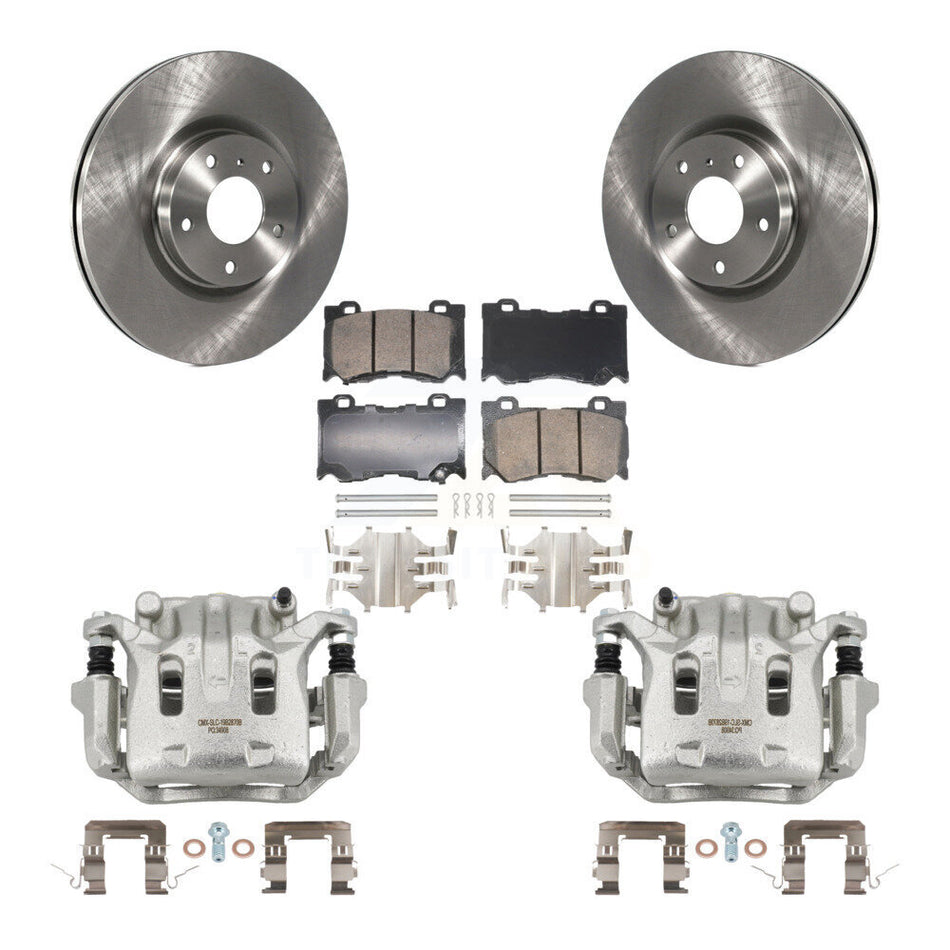 Front Brake Caliper Rotors Ceramic Pad Kit For 09-13 INFINITI G37 AWD With Brembo Brakes KC8-103139N