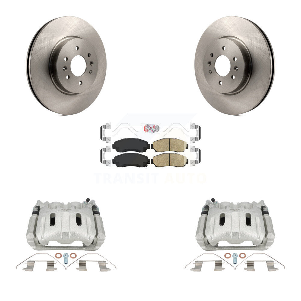 Front Disc Brake Caliper Rotors And Ceramic Pads Kit For 2011-2014 Honda Odyssey KC8-103141N
