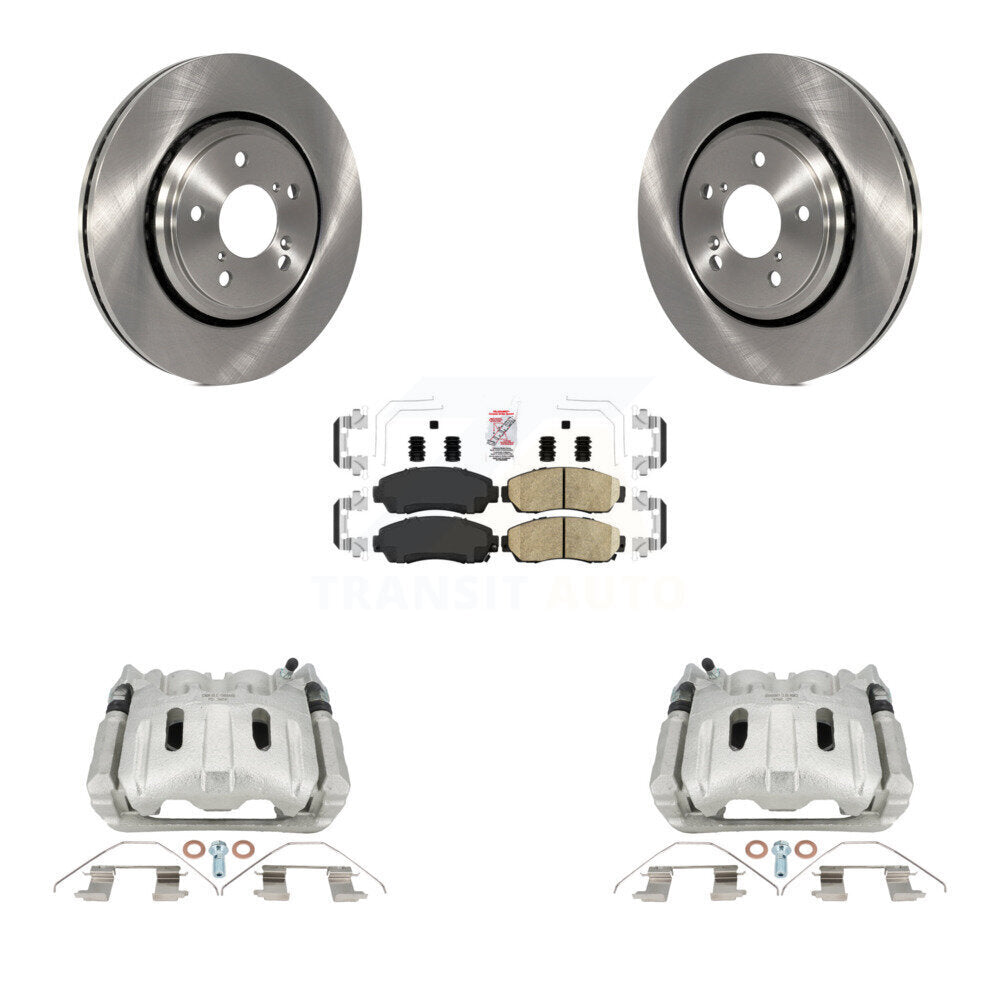 Front Disc Brake Caliper Rotors And Ceramic Pads Kit For 2015-2017 Honda Odyssey KC8-103142N