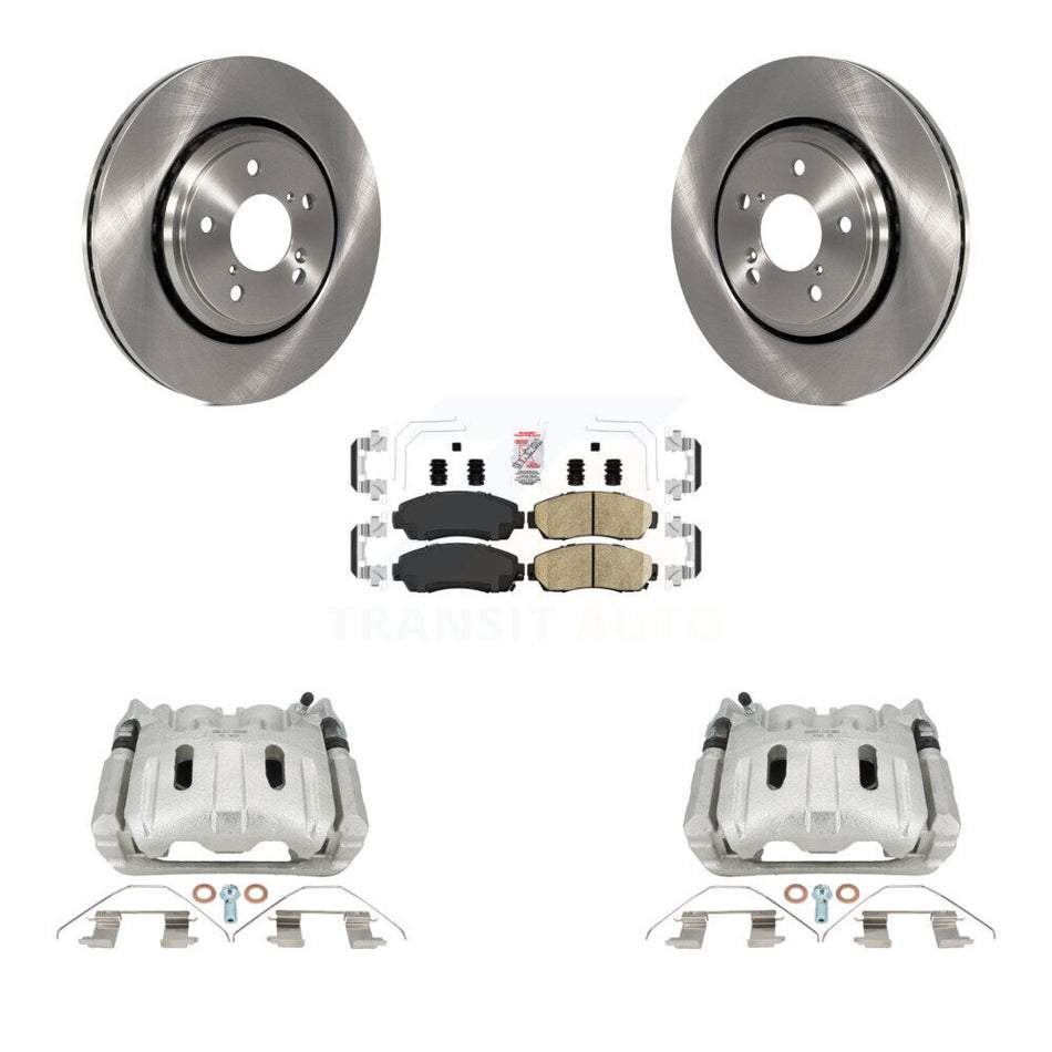 Front Disc Brake Caliper Rotors And Ceramic Pads Kit For 2015-2017 Honda Odyssey KC8-103142N