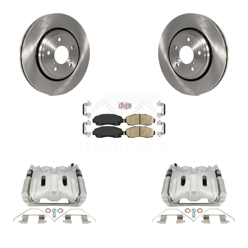 Front Disc Brake Caliper Rotors And Ceramic Pads Kit For 2015-2017 Honda Odyssey KC8-103143N