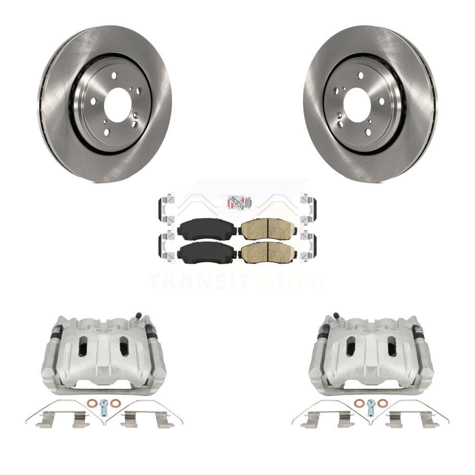 Front Disc Brake Caliper Rotors And Ceramic Pads Kit For 2015-2017 Honda Odyssey KC8-103143N