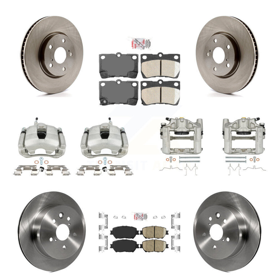Front Rear Disc Brake Caliper Rotors And Ceramic Pads Kit (10Pc) For 2006 Lexus GS300 KC8-103145N