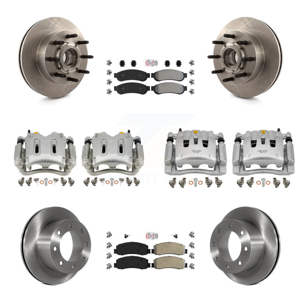 Front Rear Brake Caliper Rotors & Semi-Metallic Pad Kit (10Pc) For Ford F-250 Super Duty KC8-103169N