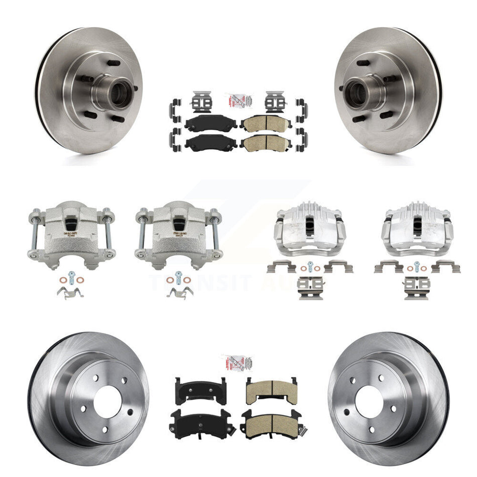 Front Rear Disc Brake Caliper Rotors And Ameribrakes Pads Kit (10Pc) For Chevrolet S10 KC8-103180N