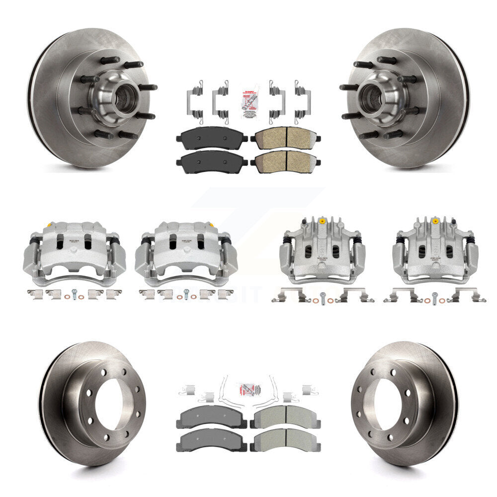 Front Rear Brake Caliper Rotors & Semi-Metallic Pad Kit (10Pc) For Ford F-350 Super Duty KC8-103183N