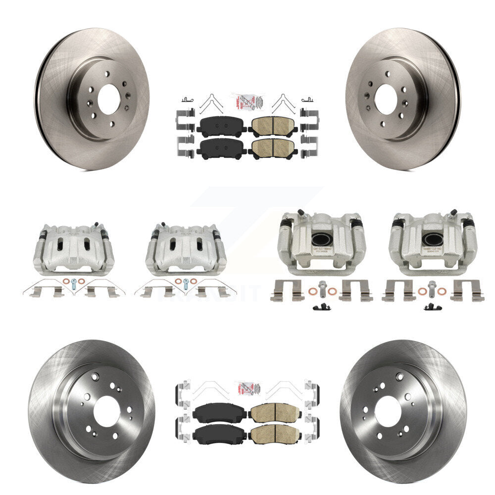 Front Rear Disc Brake Caliper Rotor & Ceramic Pad Kit (10Pc) For 2011-2014 Honda Odyssey KC8-103196N