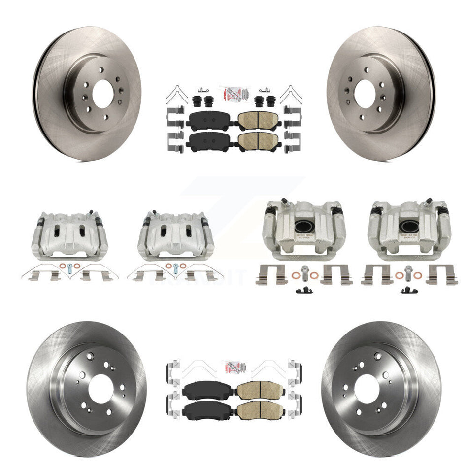 Front Rear Disc Brake Caliper Rotor & Ceramic Pad Kit (10Pc) For 2011-2014 Honda Odyssey KC8-103198N