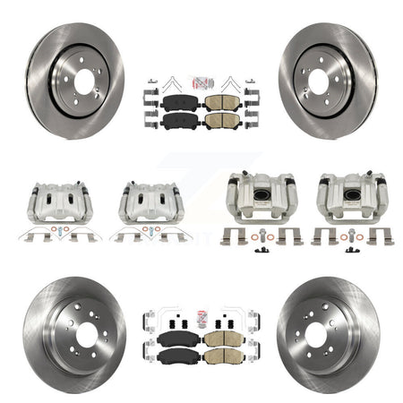 Front Rear Disc Brake Caliper Rotor & Ceramic Pad Kit (10Pc) For 2015-2017 Honda Odyssey KC8-103199N