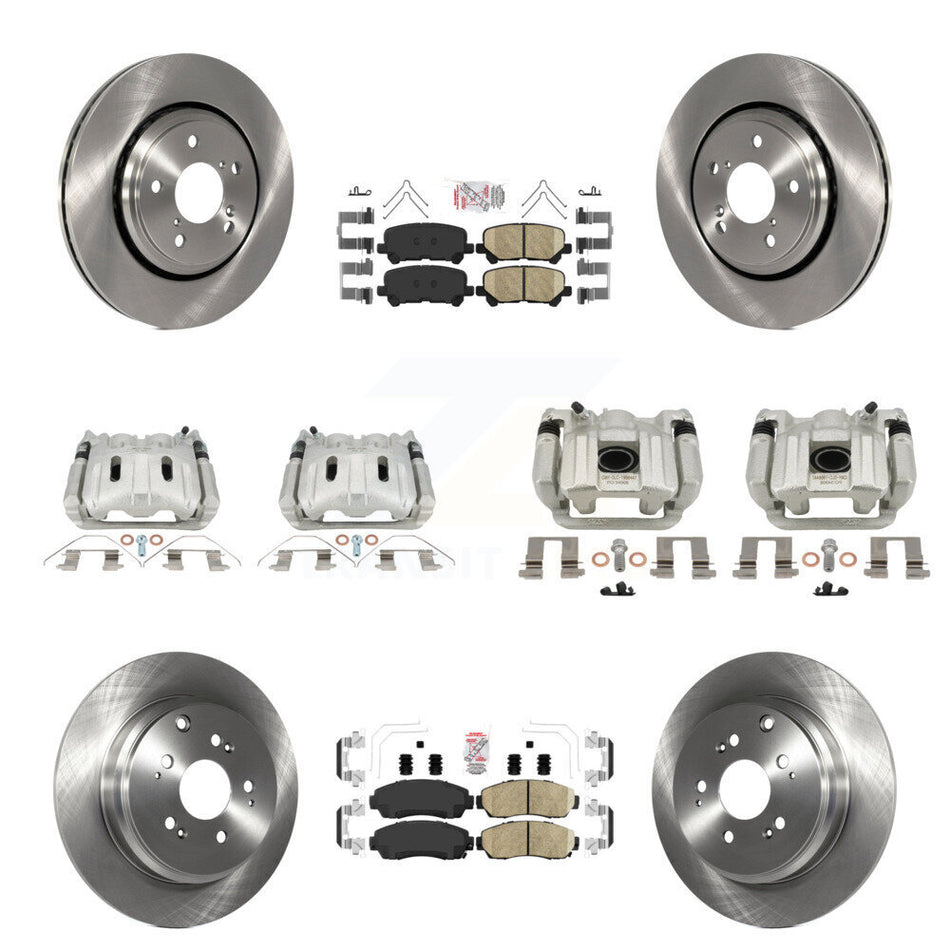 Front Rear Disc Brake Caliper Rotor & Ceramic Pad Kit (10Pc) For 2015-2017 Honda Odyssey KC8-103199N