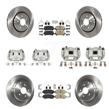 Front Rear Disc Brake Caliper Rotor & Ceramic Pad Kit (10Pc) For 2015-2017 Honda Odyssey KC8-103201N