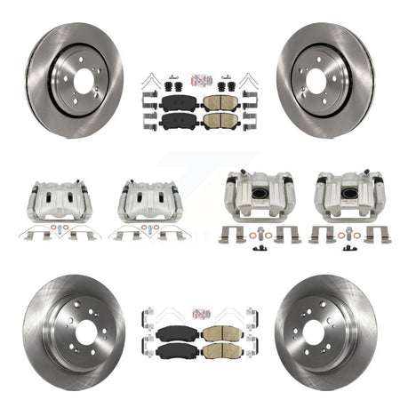 Front Rear Disc Brake Caliper Rotor & Ceramic Pad Kit (10Pc) For 2015-2017 Honda Odyssey KC8-103202N