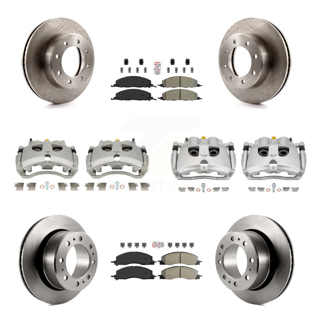 Front Rear Disc Brake Caliper Rotor Semi-Metallic Pad Kit (10Pc) For Ram 3500 2500 Dodge KC8-103205N