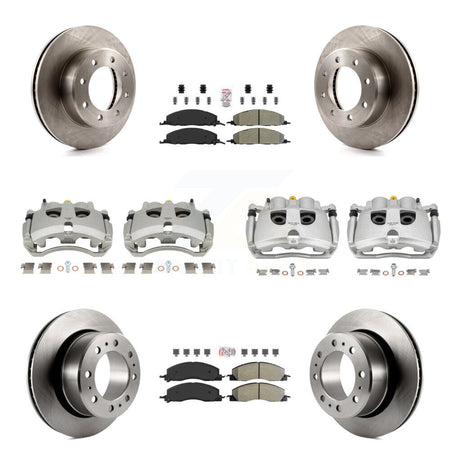Front Rear Disc Brake Caliper Rotor Semi-Metallic Pad Kit (10Pc) For Ram 3500 2500 Dodge KC8-103205N
