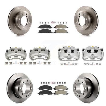 Front Rear Disc Brake Caliper Rotor Semi-Metallic Pad Kit (10Pc) For Ram 3500 2500 Dodge KC8-103207N