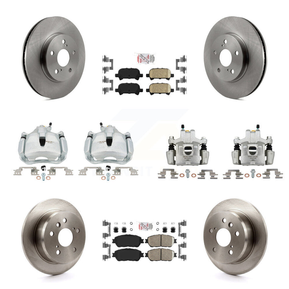 Front Rear Disc Brake Caliper Rotors And Ceramic Pad Kit (10Pc) For Toyota Solara Avalon KC8-103210N