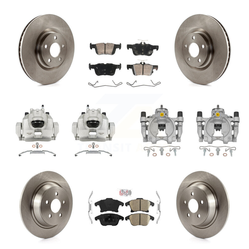 Front Rear Brake Caliper Rotor & Ceramic Pad Kit (10Pc) For Ford Police Responder Hybrid KC8-103213N
