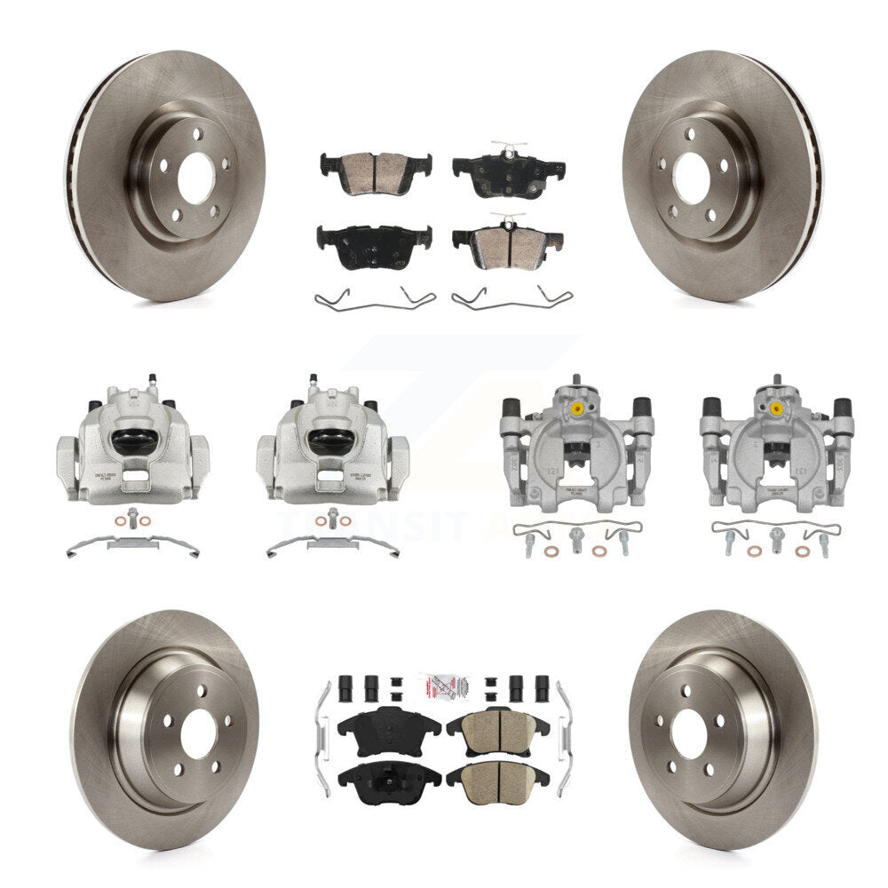 Front Rear Brake Caliper Rotor & Ceramic Pad Kit (10Pc) For Ford Police Responder Hybrid KC8-103214N