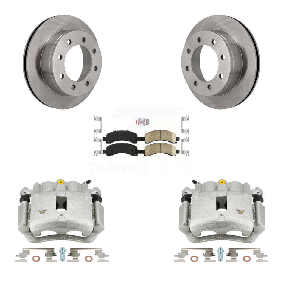 Rear Disc Brake Caliper Rotors And Ceramic Pads Kit For GMC Savana 2500 KC8-103234N