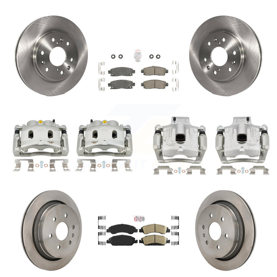 Front Rear Disc Brake Caliper Rotors And Ceramic Pads Kit (10Pc) For Cadillac XTS KC8-103242N