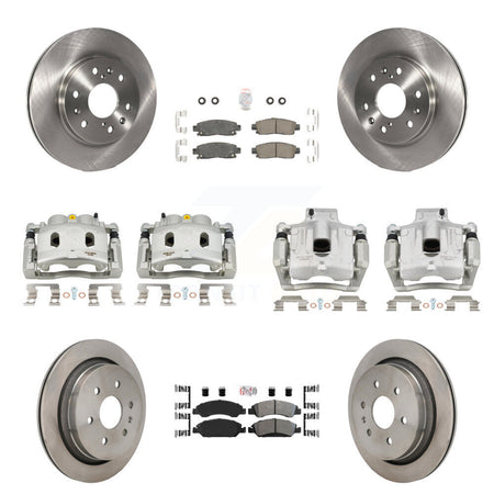 Front Rear Disc Brake Caliper Rotors And Ameribrakes Pads Kit (10Pc) For Cadillac XTS KC8-103243N