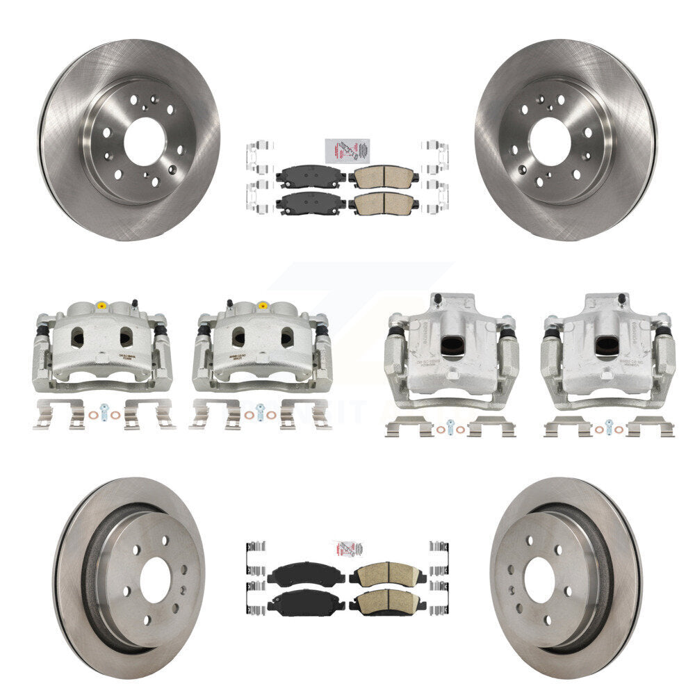 Front Rear Disc Brake Caliper Rotors And Ceramic Pads Kit (10Pc) For Cadillac XTS KC8-103245N