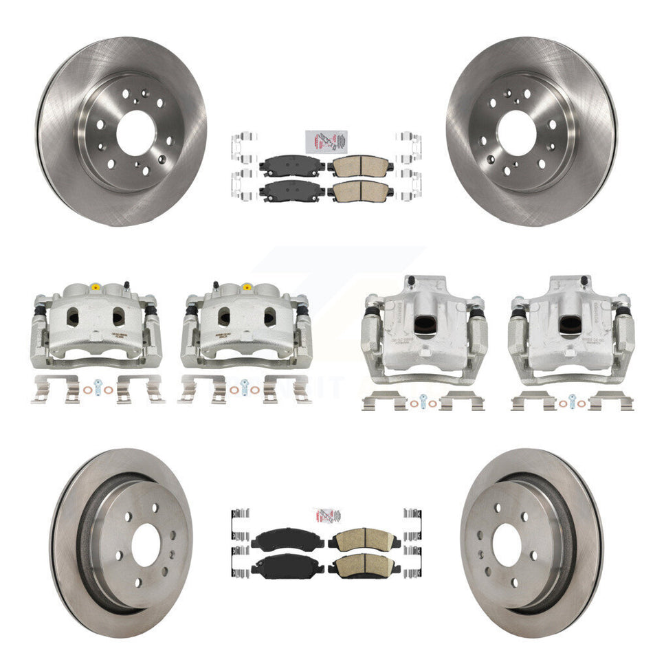 Front Rear Disc Brake Caliper Rotors And Ceramic Pads Kit (10Pc) For Cadillac XTS KC8-103245N